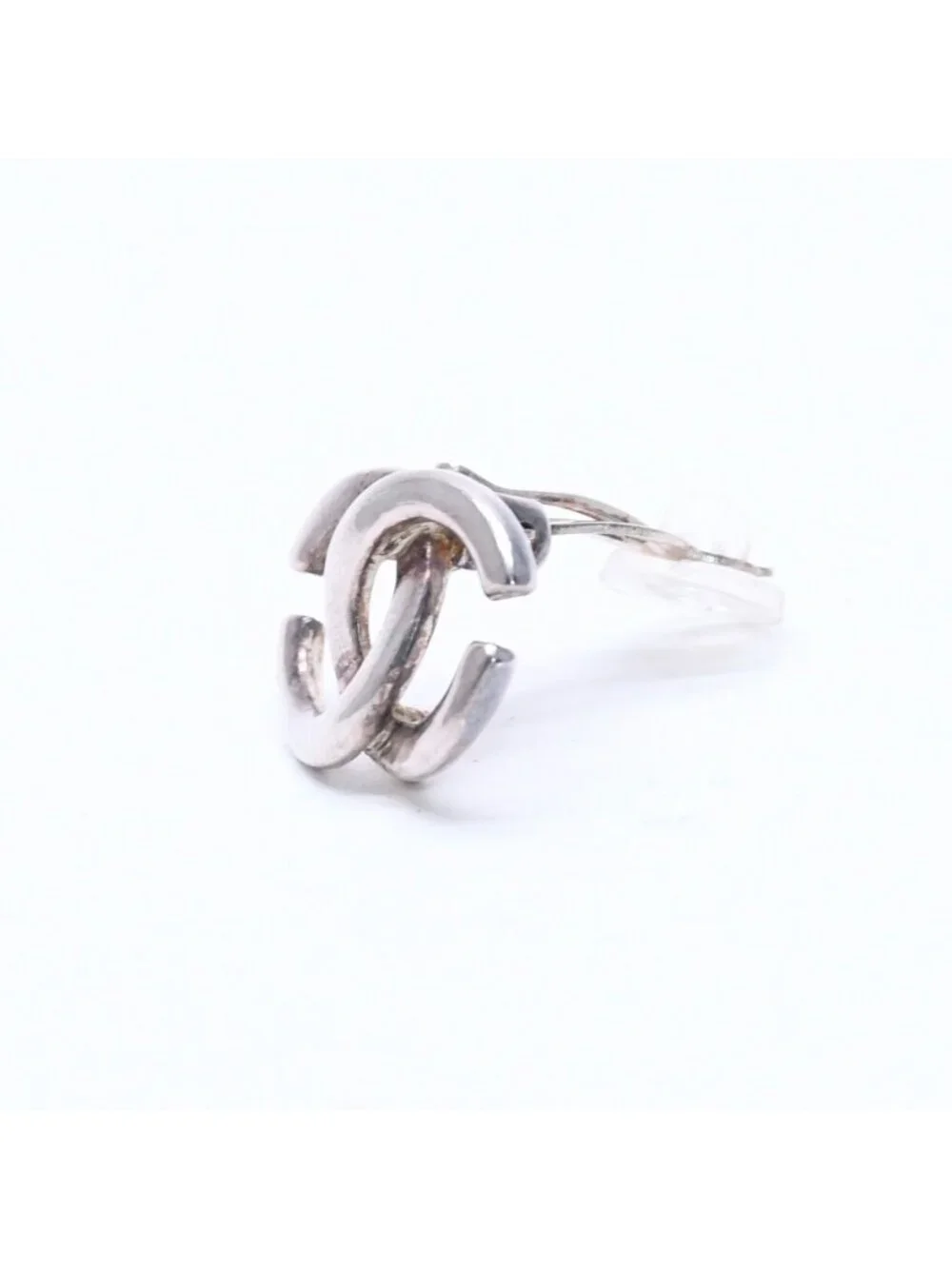Chanel Earrings CC Logo 01 Silver Metal